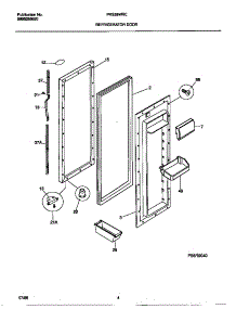 03 - Refrigerator Door parts for Frigidaire Refrigerator FRS26WRCW3 from AppliancePartsPros.com