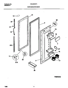 03 - Refrigerator Door parts for Frigidaire Refrigerator FRS26XGCB5 from AppliancePartsPros.com