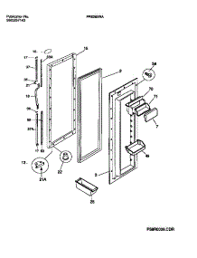 03 - Refrigerator Door Section parts for Frigidaire Refrigerator FRS26XRAB1 from AppliancePartsPros.com