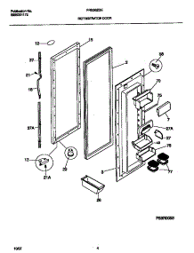 03 - Refrigerator Door parts for Frigidaire Refrigerator FRS26ZGEB4 from AppliancePartsPros.com