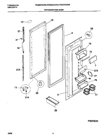 03 - Refrigerator Door parts for Frigidaire Refrigerator FRS26ZGGW0 from AppliancePartsPros.com