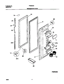 03 - Refrigerator Door parts for Frigidaire Refrigerator FRS26ZGGW2 from AppliancePartsPros.com