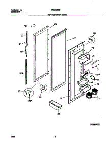 03 - Refrigerator Door parts for Frigidaire Refrigerator FRS26ZGGW3 from AppliancePartsPros.com