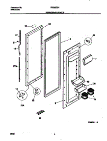 03 - Refrigerator Door parts for Frigidaire Refrigerator FRS26ZGHB0 from AppliancePartsPros.com