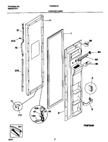 02 - Freezer Door parts for Frigidaire Refrigerator FRS26ZPHD2 from AppliancePartsPros.com