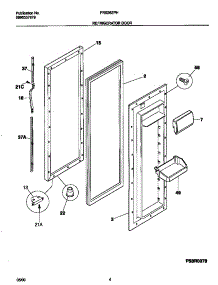 03 - Refrigerator Door parts for Frigidaire Refrigerator FRS26ZPHW2 from AppliancePartsPros.com