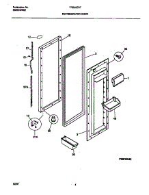 03 - Refrigerator Door parts for Frigidaire Refrigerator FRS26ZRFW0 from AppliancePartsPros.com