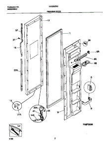 02 - Freezer Door parts for Frigidaire Refrigerator FRS26ZRGD9 from AppliancePartsPros.com