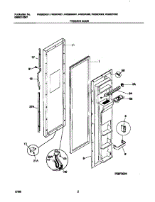 02 - Freezer Door parts for Frigidaire Refrigerator FRS26ZRGW1 from AppliancePartsPros.com