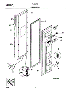 02 - Freezer Door parts for Frigidaire Refrigerator FRS26ZRGWA from AppliancePartsPros.com