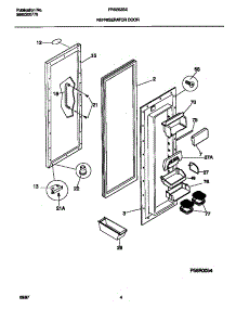 03 - Refrigerator Door parts for Frigidaire Refrigerator FRS26ZSEW4 from AppliancePartsPros.com