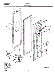 02 - Freezer Door parts for Frigidaire Refrigerator FRS26ZSHB1 from AppliancePartsPros.com
