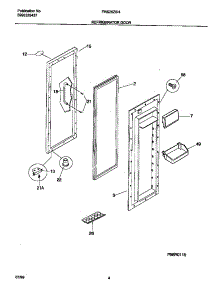 03 - Refrigerator Door parts for Frigidaire Refrigerator FRS26ZSHB1 from AppliancePartsPros.com