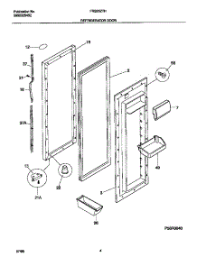 03 - Refrigerator Door parts for Frigidaire Refrigerator FRS26ZTHB1 from AppliancePartsPros.com