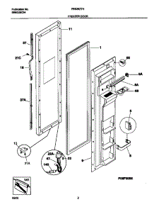 02 - Freezer Door parts for Frigidaire Refrigerator FRS26ZTHB3 from AppliancePartsPros.com
