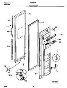 02 - Freezer Door parts for Frigidaire Refrigerator FRS26ZTHD0 from AppliancePartsPros.com