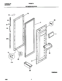 03 - Refrigerator Door parts for Frigidaire Refrigerator FRS26ZTHW2 from AppliancePartsPros.com
