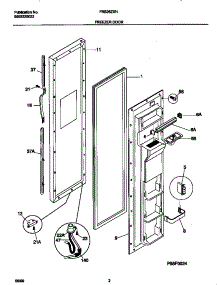 02 - Freezer Door parts for Frigidaire Refrigerator FRS26ZXHD0 from AppliancePartsPros.com