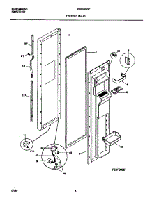 03 - Freezer Door parts for Frigidaire Refrigerator FRS28XGCB1 from AppliancePartsPros.com