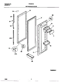 03 - Refrigerator Door parts for Frigidaire Refrigerator FRS28XHAW3 from AppliancePartsPros.com