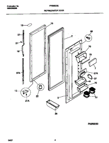 03 - Refrigerator Door parts for Frigidaire Refrigerator FRS28ZGEW3 from AppliancePartsPros.com