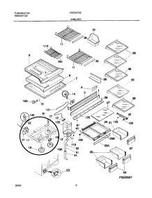 08 - Shelves parts for Frigidaire Refrigerator FRT22TSEB4 from AppliancePartsPros.com