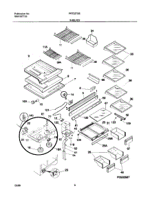 06 - Shelves parts for Frigidaire Refrigerator FRT22TSEB5 from AppliancePartsPros.com