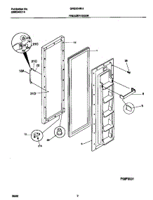 02 - Freezer Door parts for Frigidaire Refrigerator GRS20HRHD3 from AppliancePartsPros.com