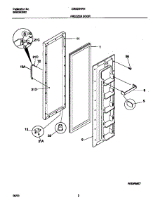 02 - Freezer Door parts for Frigidaire Refrigerator GRS20HRHD4 from AppliancePartsPros.com