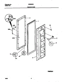 02 - Freezer Door parts for Frigidaire Refrigerator GRS20HRHW0 from AppliancePartsPros.com