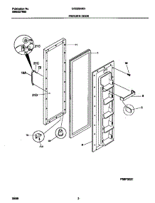 02 - Freezer Door parts for Frigidaire Refrigerator GRS20HRHW1 from AppliancePartsPros.com