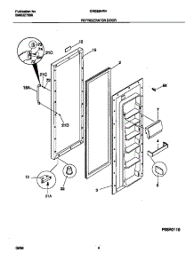 03 - Refrigerator Door parts for Frigidaire Refrigerator GRS20HRHW1 from AppliancePartsPros.com