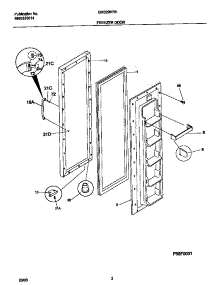 02 - Freezer Door parts for Frigidaire Refrigerator GRS20HRHW2 from AppliancePartsPros.com