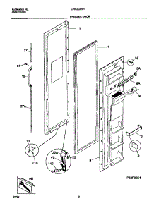 02 - Freezer Door parts for Frigidaire Refrigerator GRS20ZRHD1 from AppliancePartsPros.com