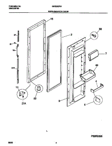 03 - Refrigerator Door parts for Frigidaire Refrigerator GRS20ZRHD5 from AppliancePartsPros.com