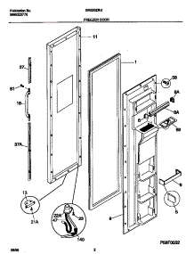 02 - Freezer Door parts for Frigidaire Refrigerator GRS20ZRHW0 from AppliancePartsPros.com
