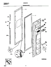 02 - Freezer Door parts for Frigidaire Refrigerator GRS20ZRHW2 from AppliancePartsPros.com
