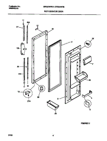 03 - Refrigerator Door parts for Frigidaire Refrigerator GRS22WRBD1 from AppliancePartsPros.com