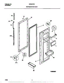 03 - Refrigerator Door parts for Frigidaire Refrigerator GRS24WNCD4 from AppliancePartsPros.com