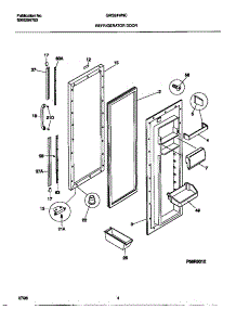 03 - Refrigerator Door parts for Frigidaire Refrigerator GRS24WNCW3 from AppliancePartsPros.com