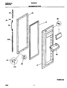 03 - Refrigerator Door parts for Frigidaire Refrigerator GRS26ZRGW5 from AppliancePartsPros.com