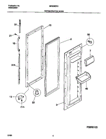 03 - Refrigerator Door parts for Frigidaire Refrigerator GRS26ZRHD1 from AppliancePartsPros.com