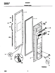 02 - Freezer Door parts for Frigidaire Refrigerator GRS26ZRHW0 from AppliancePartsPros.com