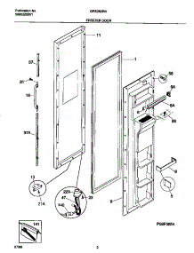 02 - Freezer Door parts for Frigidaire Refrigerator GRS26ZRHW1 from AppliancePartsPros.com
