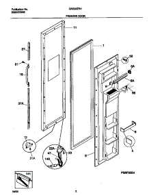 02 - Freezer Door parts for Frigidaire Refrigerator GRS26ZRHW3 from AppliancePartsPros.com
