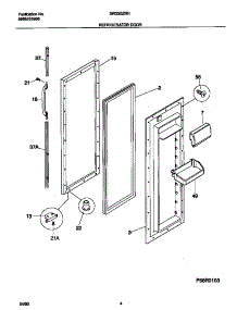 03 - Refrigerator Door parts for Frigidaire Refrigerator GRS26ZRHW3 from AppliancePartsPros.com