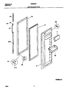 03 - Refrigerator Door parts for Frigidaire Refrigerator GRS26ZRHW5 from AppliancePartsPros.com