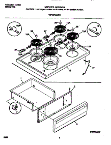 04 - Top / Drawer parts for Frigidaire Range MEF304PGWB from AppliancePartsPros.com