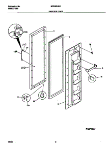 02 - Freezer Door parts for Frigidaire Refrigerator MRS20HNGW1 from AppliancePartsPros.com