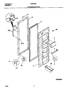 03 - Refrigerator Door parts for Frigidaire Refrigerator MRS20HRADB from AppliancePartsPros.com